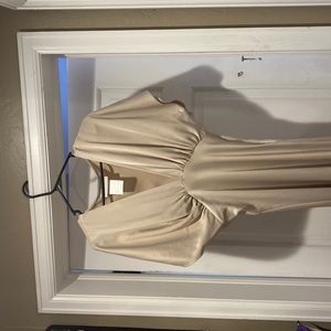 Leila satin charmeuse maxi dress, color Champagne